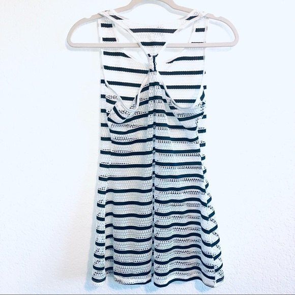 Swim CoverUp - Alexa & Stella Crochet Black White Striped CoverUp Size Medium - Picture 2 of 6